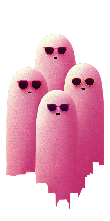 Floating Ghosts Illustration Vinyl Car Decal Sticker – Waterproof & UV-Resistant 8"
