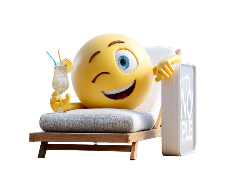 Happy Emoji Relaxing Vinyl Car Decal Sticker – Waterproof & UV-Resistant 8"