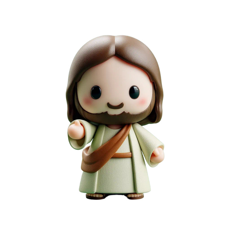 Chibi Jesus Figure Vinyl Car Decal Sticker – Waterproof & UV-Resistant 8"