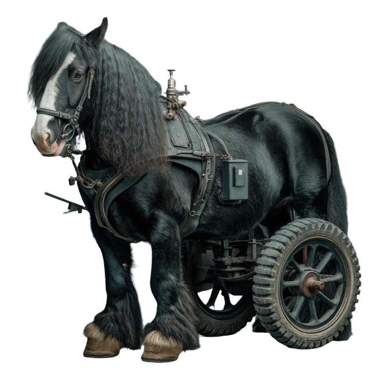 Horse-Tractor Hybrid Vinyl Car Decal Sticker – Waterproof & UV-Resistant 8"