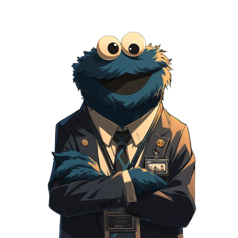 Business Cookie Monster Vinyl Car Decal Sticker – Waterproof & UV-Resistant 8"