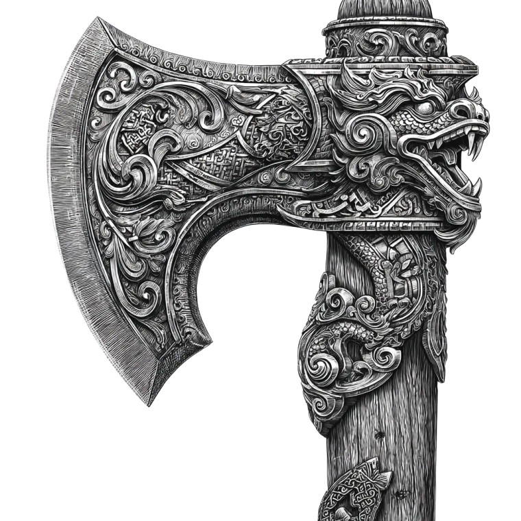 Viking Gothic Axe Vinyl Car Decal Sticker – Waterproof & UV-Resistant 8"