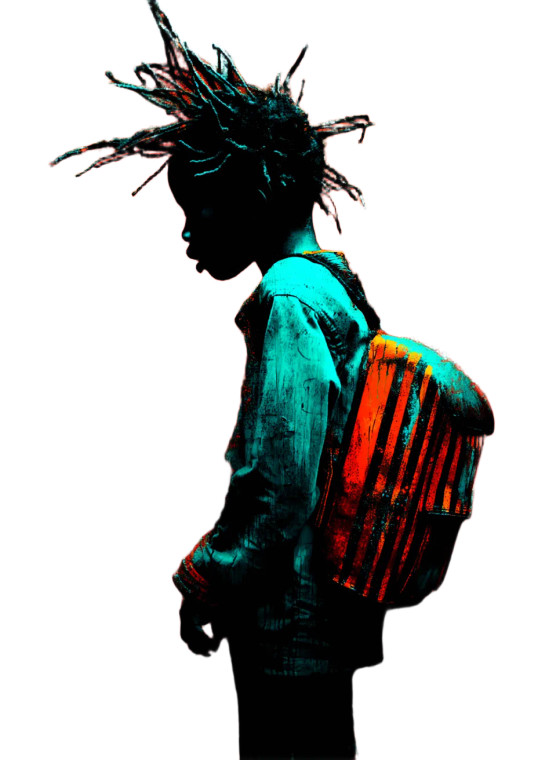 African Schoolboy Painting Vinyl Car Decal Sticker – Waterproof & UV-Resistant 8"