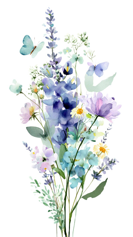 Wildflower Bouquet Clipart Vinyl Car Decal Sticker – Waterproof & UV-Resistant 8"
