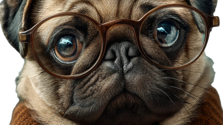 Pug In Glasses Vinyl Car Decal Sticker – Waterproof & UV-Resistant 8"