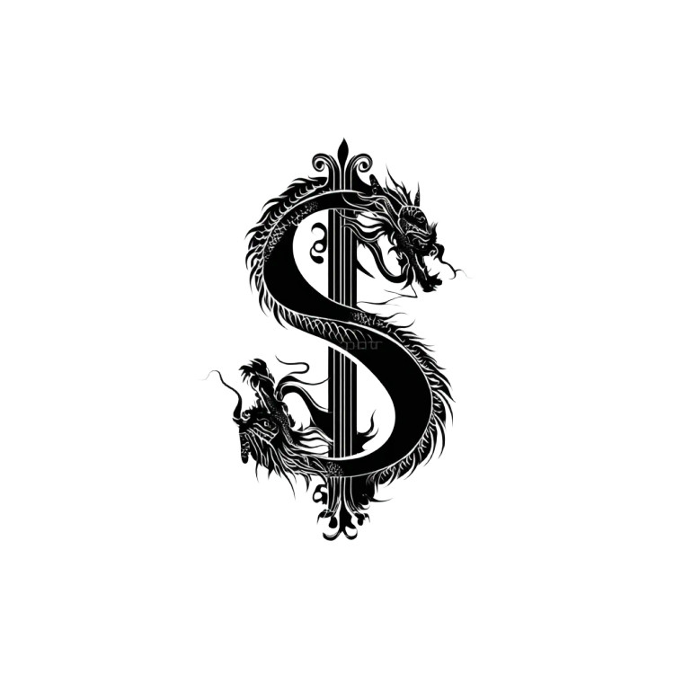 Dragon Dollar Logo Vinyl Car Decal Sticker – Waterproof & UV-Resistant 8"
