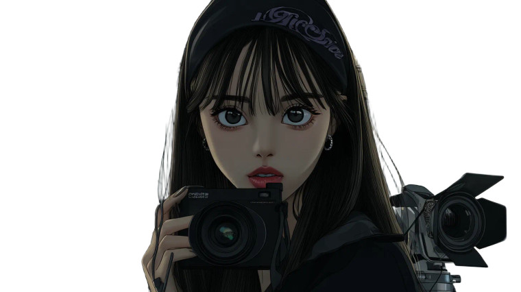 K-Pop Photographer Vinyl Car Decal Sticker – Waterproof & UV-Resistant 8"