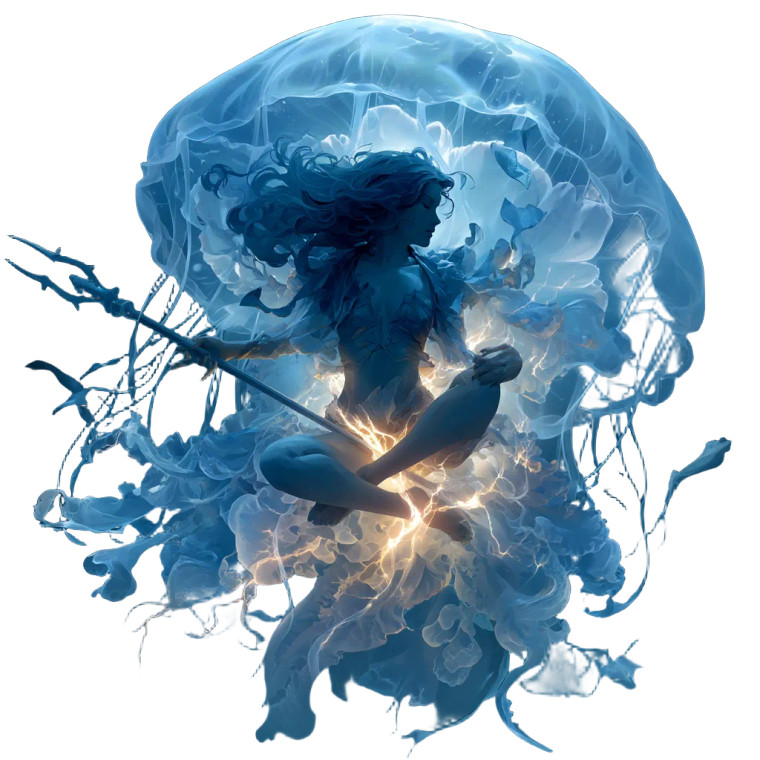 Underwater Chaos Goddess Vinyl Car Decal Sticker – Waterproof & UV-Resistant 8"