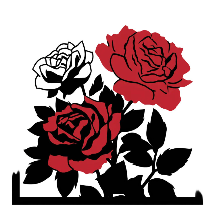 Rose Vector Icon Vinyl Car Decal Sticker – Waterproof & UV-Resistant 8"