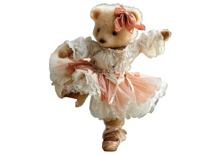 Fluffy Ballerina Teddy Vinyl Car Decal Sticker – Waterproof & UV-Resistant 8"