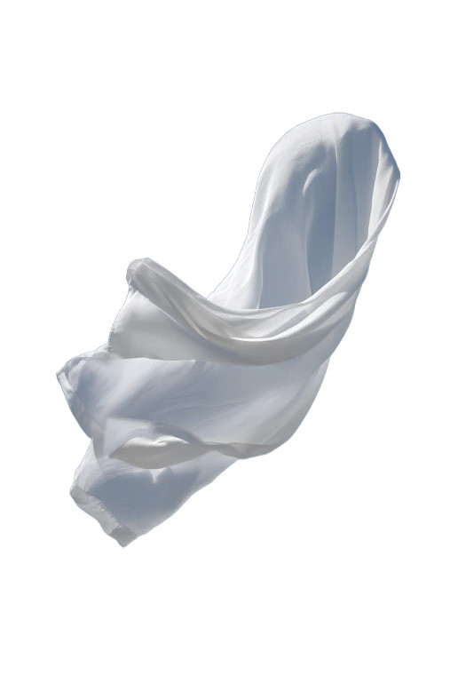 Fluttering White Fabric Vinyl Car Decal Sticker – Waterproof & UV-Resistant 8"