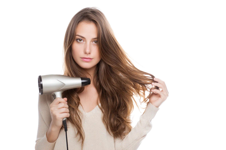 Woman Blow-Drying Hair Vinyl Car Decal Sticker – Waterproof & UV-Resistant 8"
