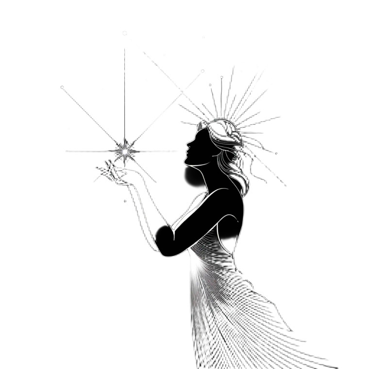 Celestial Sun Goddess Vinyl Car Decal Sticker – Waterproof & UV-Resistant 8"