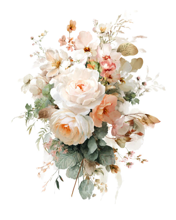 Vintage Floral Bouquet Vinyl Car Decal Sticker – Waterproof & UV-Resistant 8"