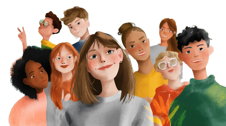 Diverse Teenagers Collaborating Vinyl Car Decal Sticker – Waterproof & UV-Resistant 8"