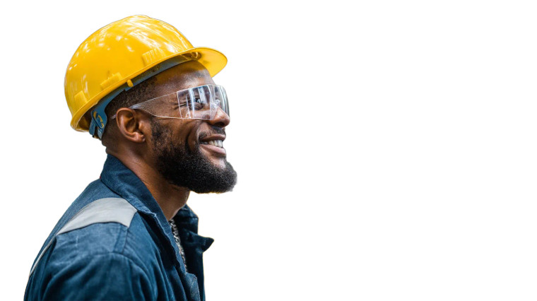 Smiling Construction Worker V2 Vinyl Car Decal Sticker – Waterproof & UV-Resistant 8"