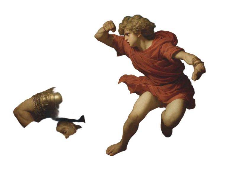 David Defeats Goliath Vinyl Car Decal Sticker – Waterproof & UV-Resistant 8"