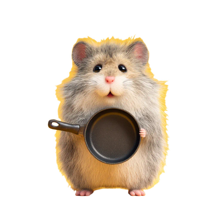 Fluffy Hamster Chef Vinyl Car Decal Sticker – Waterproof & UV-Resistant 8"