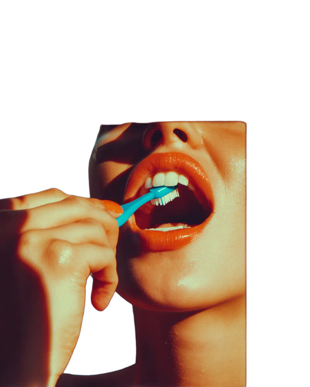 Brushing Teeth Close-Up Vinyl Car Decal Sticker – Waterproof & UV-Resistant 8"