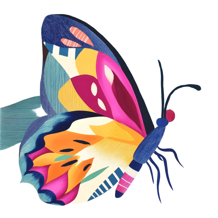 Abstract Butterfly Painting Vinyl Car Decal Sticker – Waterproof & UV-Resistant 8"