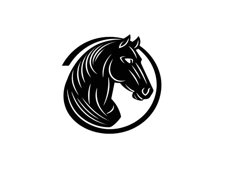 Horse Logo V2 Vinyl Car Decal Sticker – Waterproof & UV-Resistant 8"