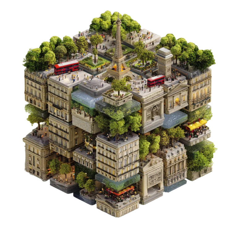 Parisian Rubik'S Cube Vinyl Car Decal Sticker – Waterproof & UV-Resistant 8"