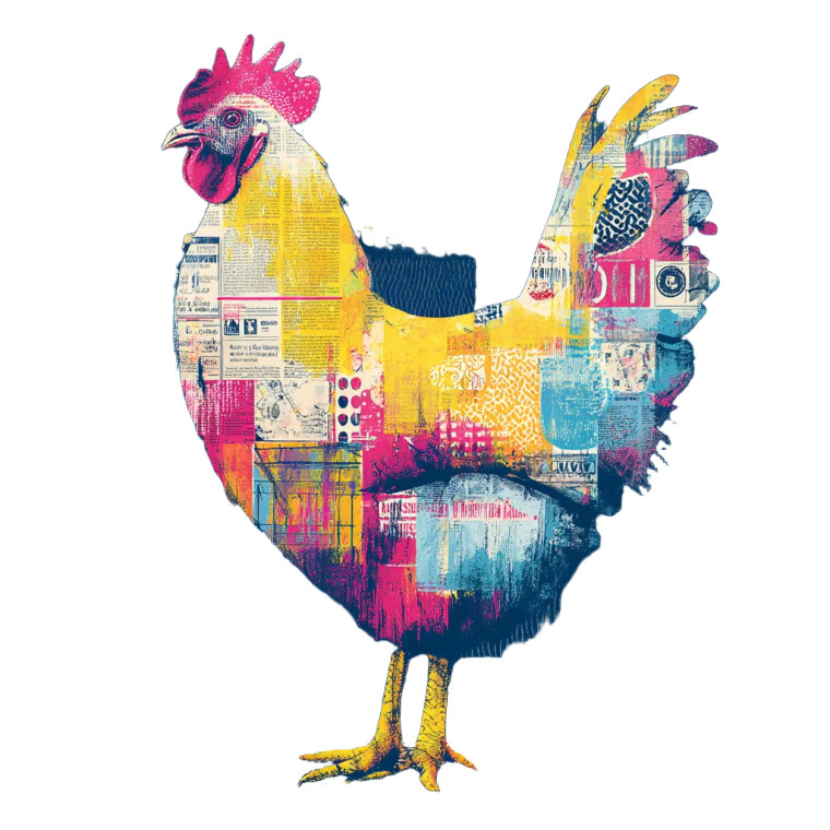 Sassy Chicken Illustration Vinyl Car Decal Sticker – Waterproof & UV-Resistant 8"