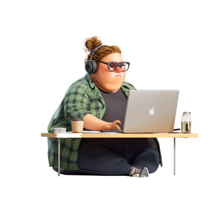 Overweight Developer Working Vinyl Car Decal Sticker – Waterproof & UV-Resistant 8"