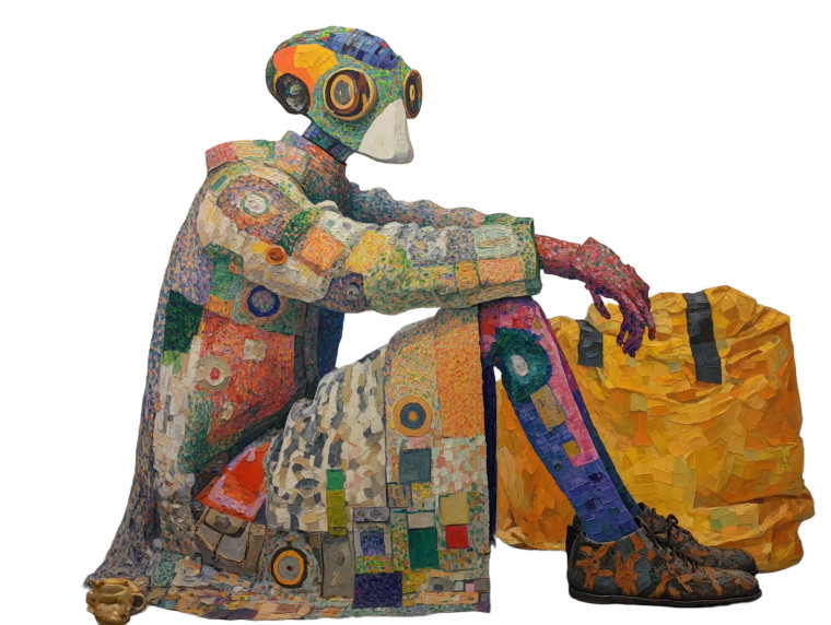 Klimt-Inspired Alien Vinyl Car Decal Sticker – Waterproof & UV-Resistant 8"