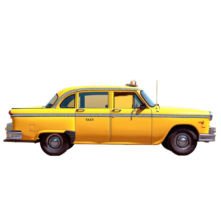 Yellow Taxi Vinyl Car Decal Sticker – Waterproof & UV-Resistant 8"