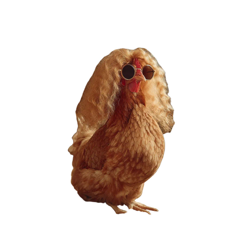 Chicken In Wig Vinyl Car Decal Sticker – Waterproof & UV-Resistant 8"