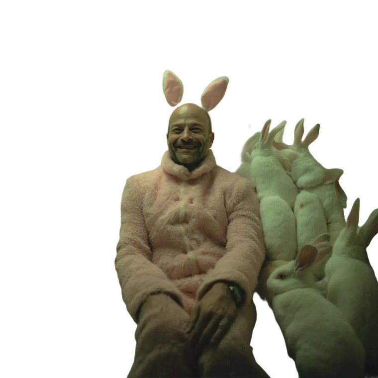 Pink Bunny Man V2 Vinyl Car Decal Sticker – Waterproof & UV-Resistant 8"