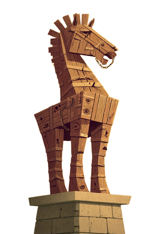 Trojan Horse Statue Vinyl Car Decal Sticker – Waterproof & UV-Resistant 8"