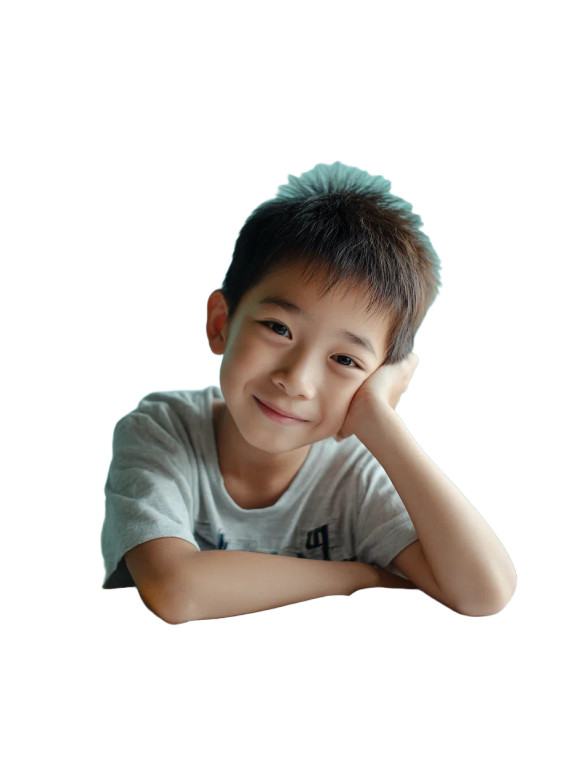 Smiling Asian Boy Vinyl Car Decal Sticker – Waterproof & UV-Resistant 8"