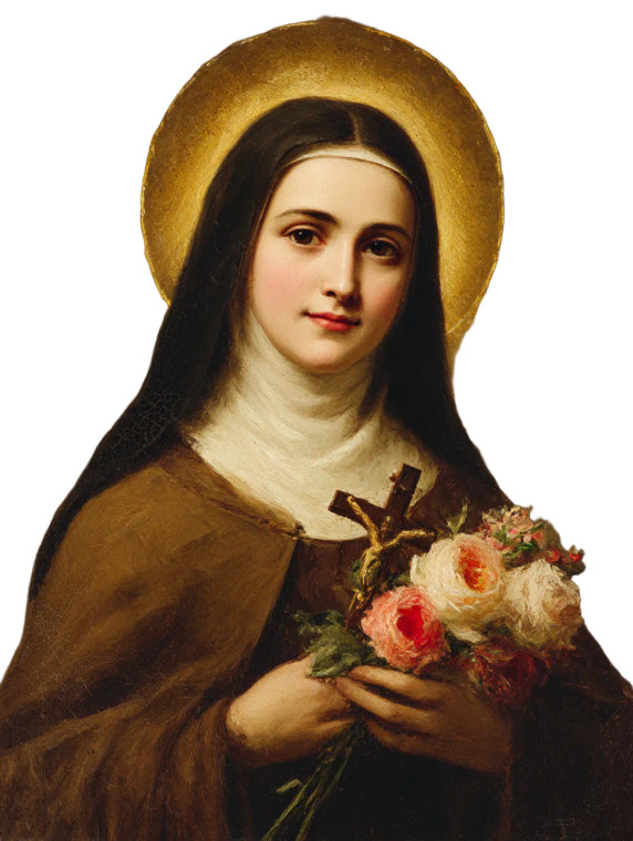 Saint Thérèse Painting Vinyl Car Decal Sticker – Waterproof & UV-Resistant 8"