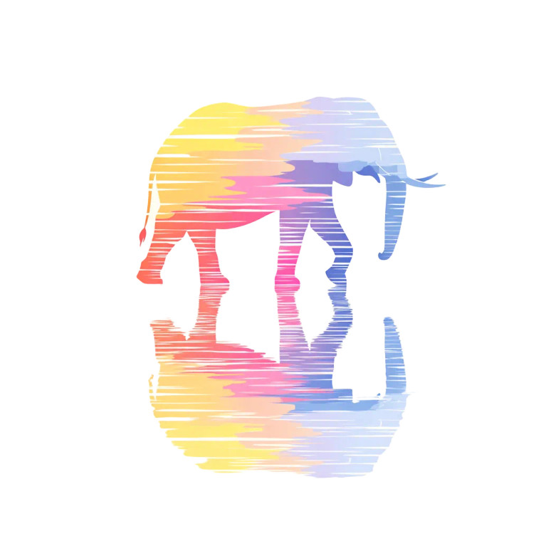 Gradient Elephant Vinyl Car Decal Sticker – Waterproof & UV-Resistant 8"