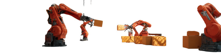 Orange Robots Working Vinyl Car Decal Sticker – Waterproof & UV-Resistant 8"