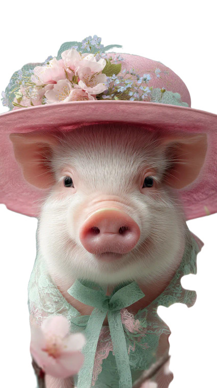 Pink Pig Portrait Vinyl Car Decal Sticker – Waterproof & UV-Resistant 8"