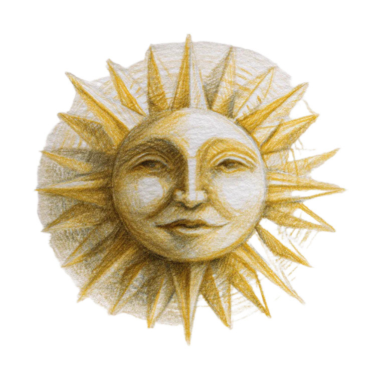 Minimalistic Sun Sketch Vinyl Car Decal Sticker – Waterproof & UV-Resistant 8"