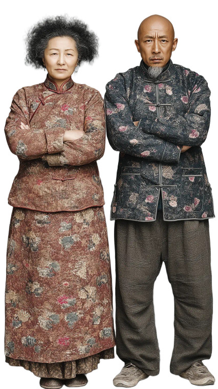 Serious Chinese Couples Vinyl Car Decal Sticker – Waterproof & UV-Resistant 8"