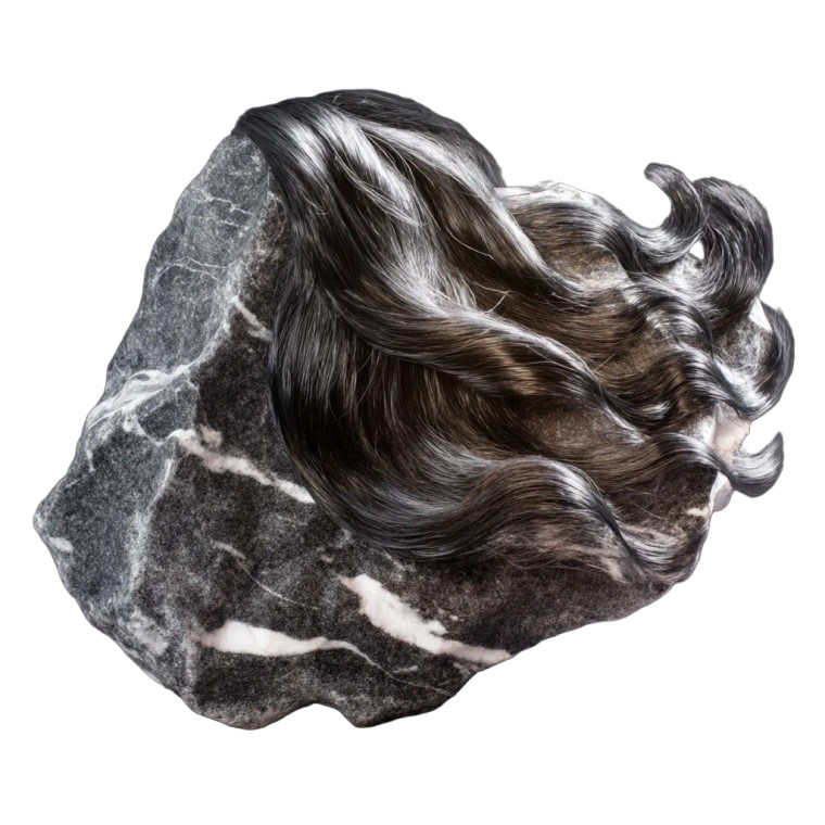 Stone With Hair Vinyl Car Decal Sticker – Waterproof & UV-Resistant 8"