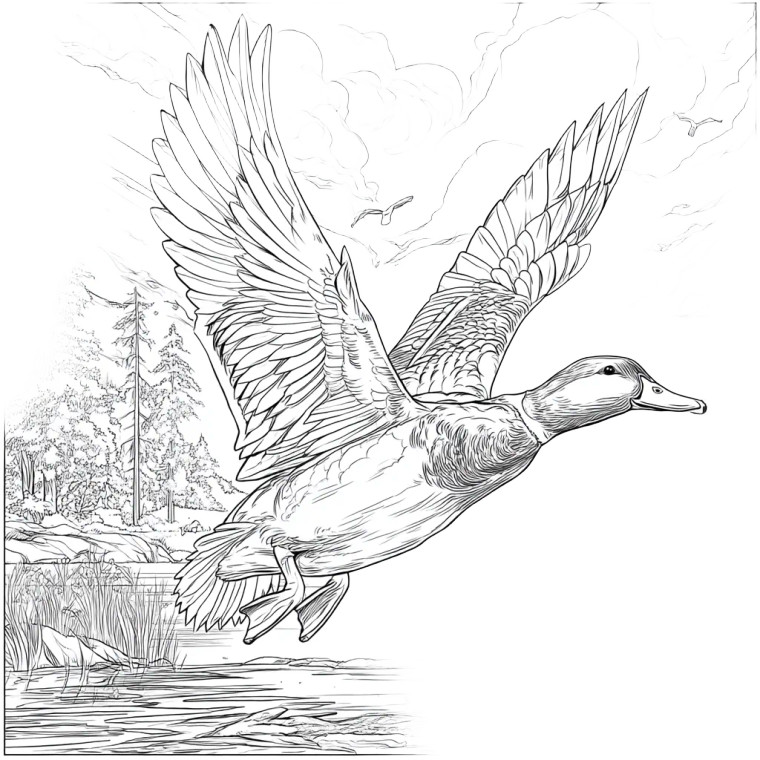 Mallard Duck Flying Vinyl Car Decal Sticker – Waterproof & UV-Resistant 8"