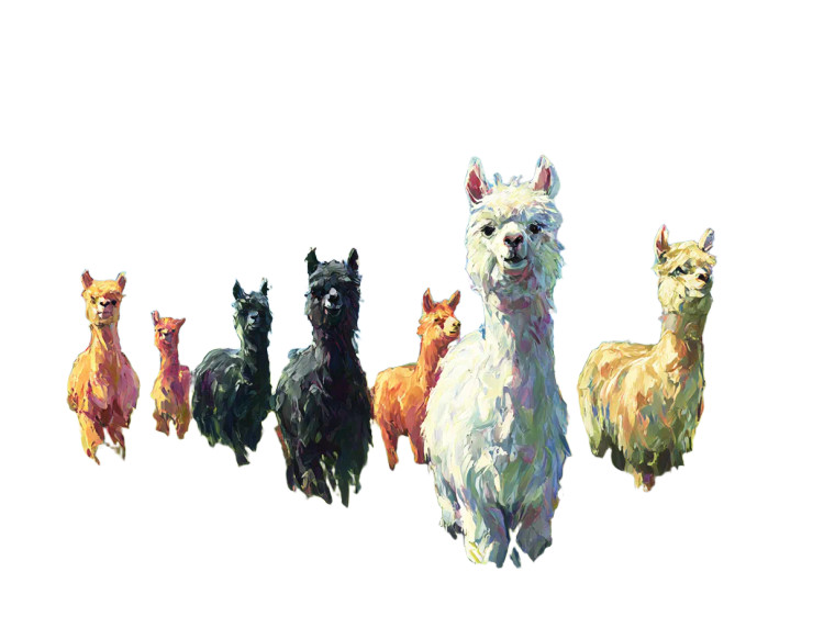 Distant Alpacas Herd Vinyl Car Decal Sticker – Waterproof & UV-Resistant 8"