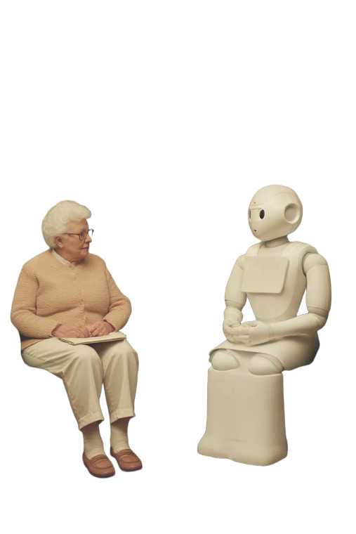 Conversation With Robot Vinyl Car Decal Sticker – Waterproof & UV-Resistant 8"