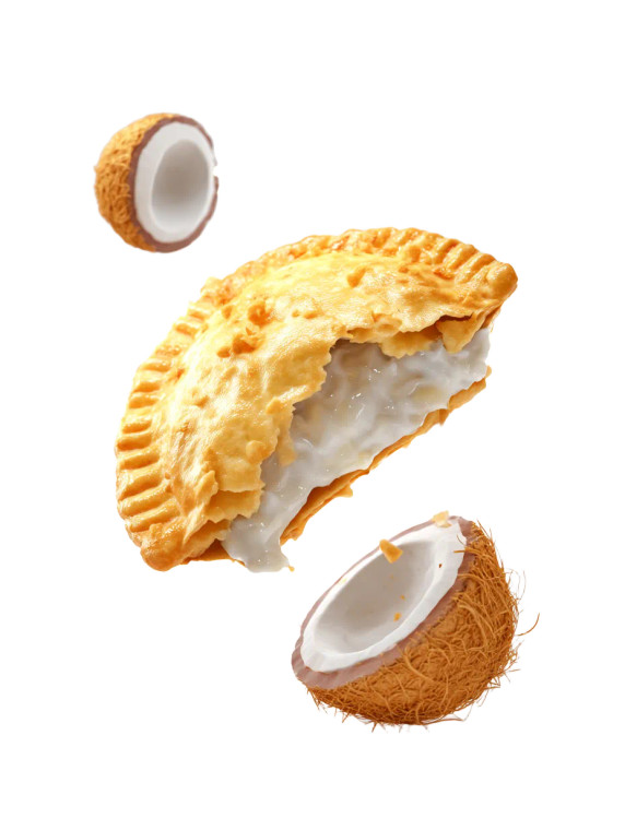 Golden Coconut Pie Vinyl Car Decal Sticker – Waterproof & UV-Resistant 8"