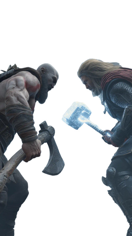 Kratos Vs Thor V2 Vinyl Car Decal Sticker – Waterproof & UV-Resistant 8"