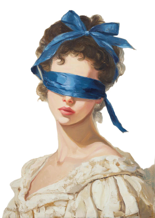 Rococo Blindfolded Beauty Vinyl Car Decal Sticker – Waterproof & UV-Resistant 8"