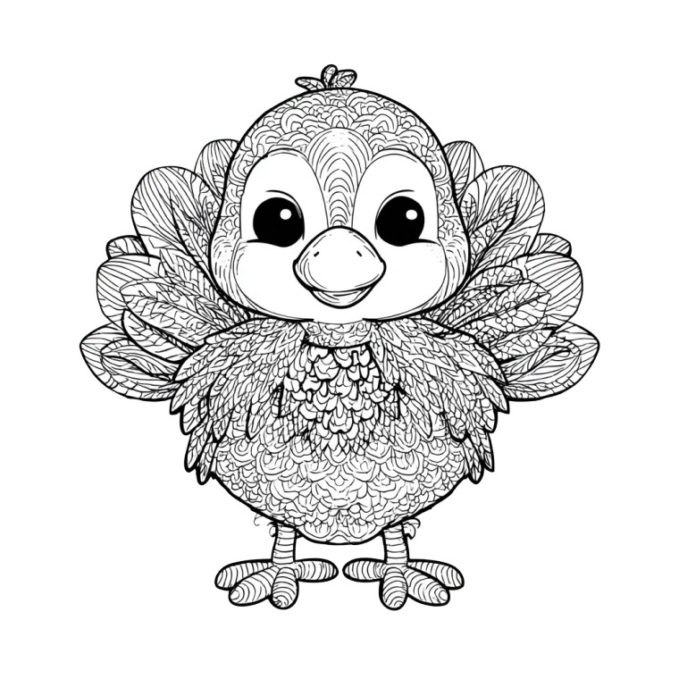 Baby Turkey Drawing Vinyl Car Decal Sticker – Waterproof & UV-Resistant 8"