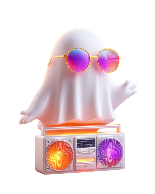 Dancing Ghost Vinyl Car Decal Sticker – Waterproof & UV-Resistant 8"