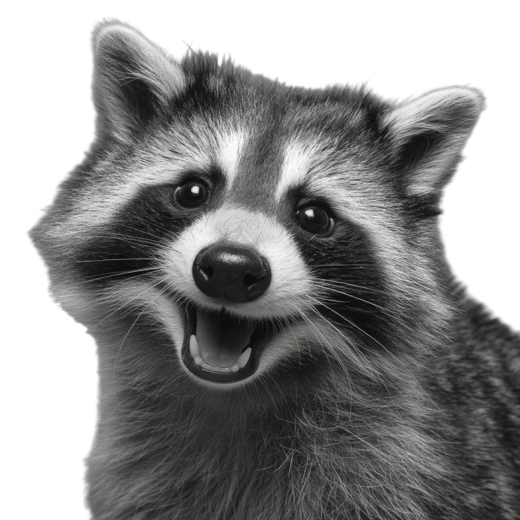 Smiling Raccoon Portrait Vinyl Car Decal Sticker – Waterproof & UV-Resistant 8"